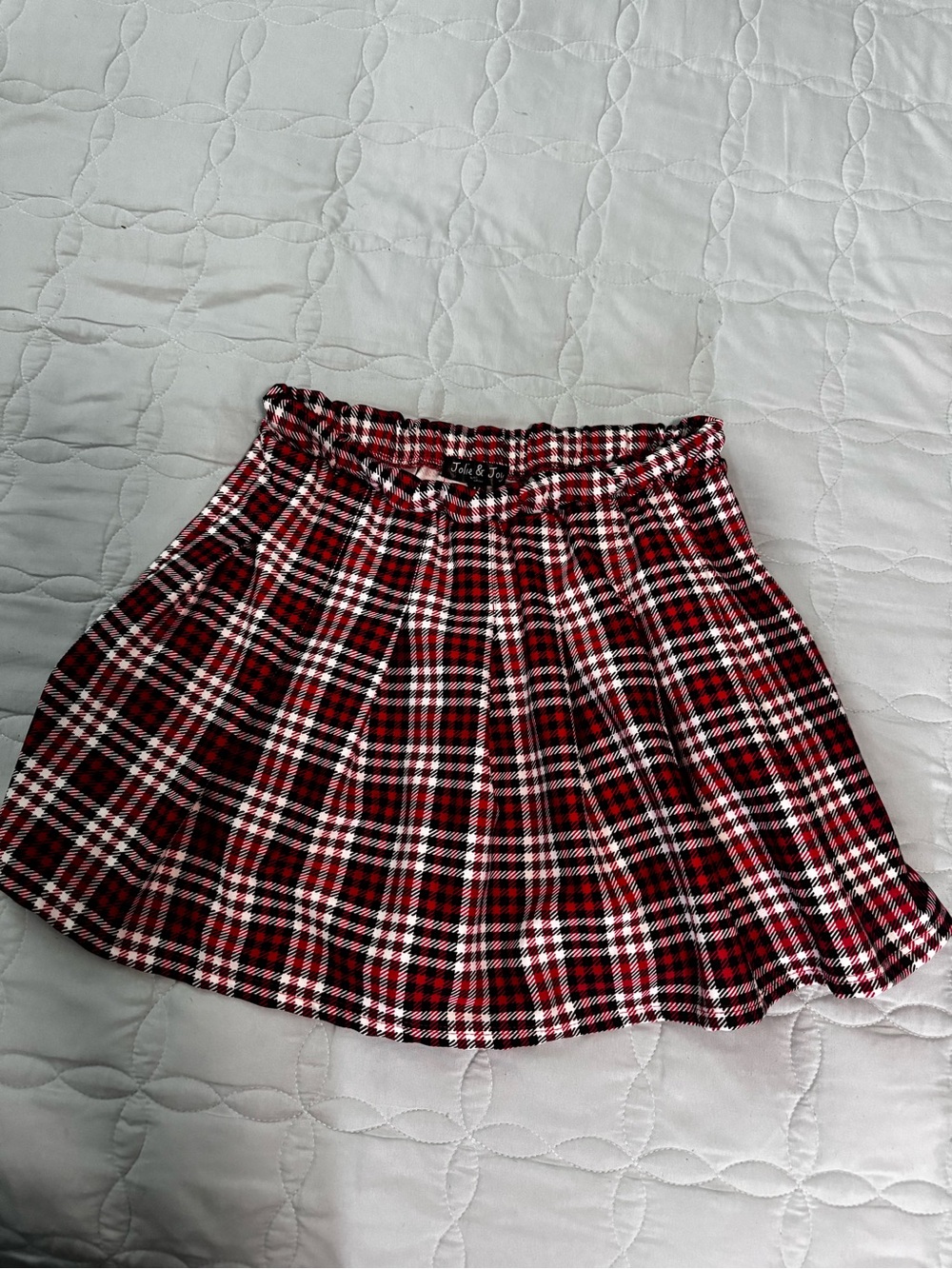 Red Plaid Pleated Mini Skirt - Jolie & Co.